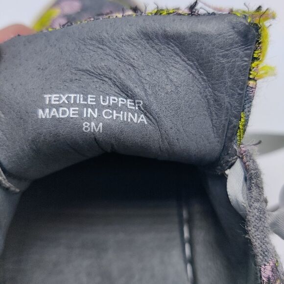 J Slides Skater Sneakers Shoes Sz 8 Floral Embroidered Fabric Ribbon Lace Up - Picture 10 of 11